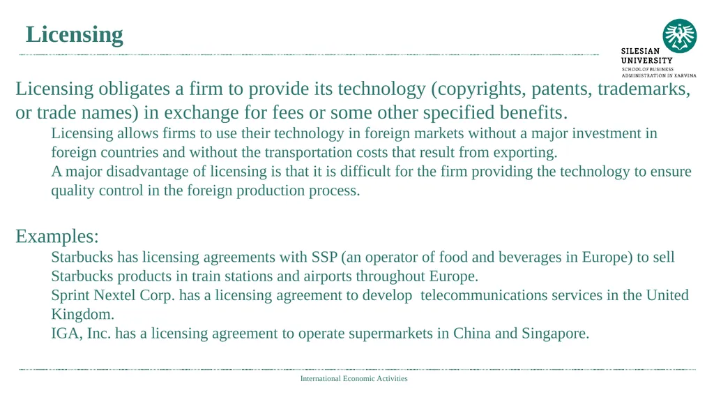 International Economic Activities Ing. Jana - slide 19 of 25