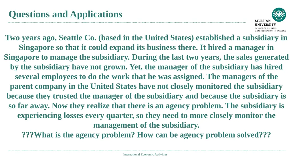 International Economic Activities Ing. Jana - slide 4 of 25