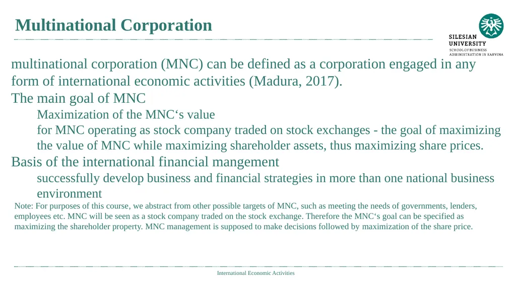 International Economic Activities Ing. Jana - slide 3 of 25