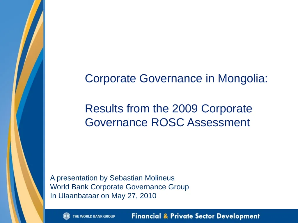 Corporate Governance in Mongolia: Results from the