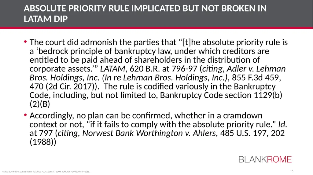 American College of Bankruptcy Fall Program (Third - slide 16 of 28