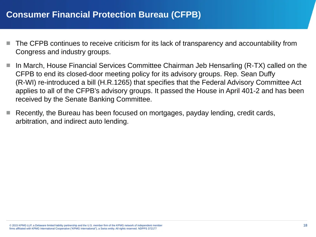 Financial services issues update Priya Dayananda - slide 18 of 19