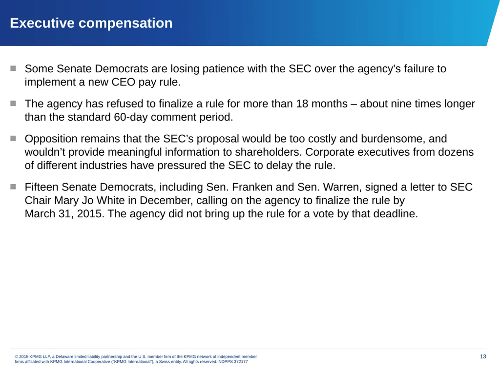 Financial services issues update Priya Dayananda - slide 13 of 19