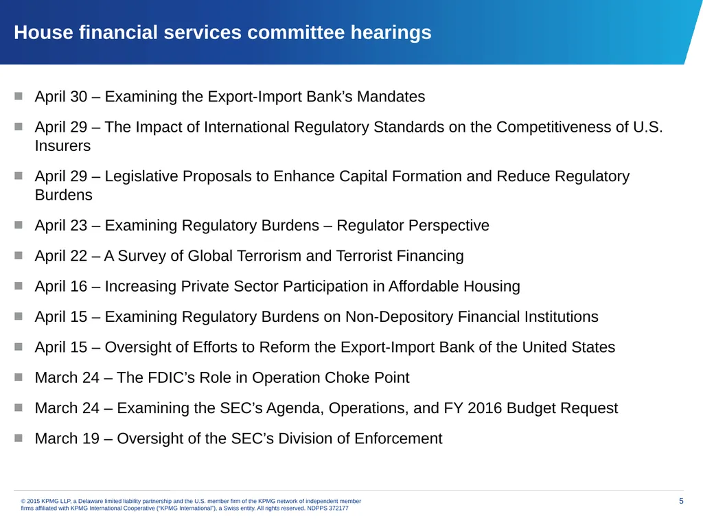 Financial services issues update Priya Dayananda - slide 5 of 19