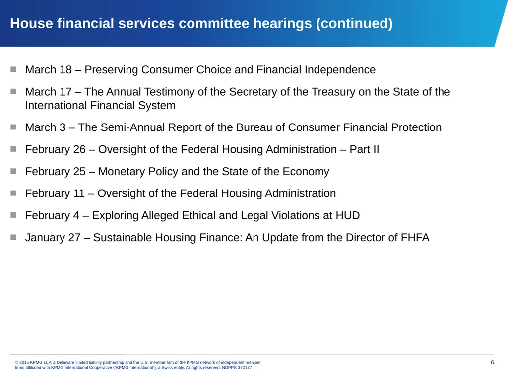 Financial services issues update Priya Dayananda - slide 6 of 19