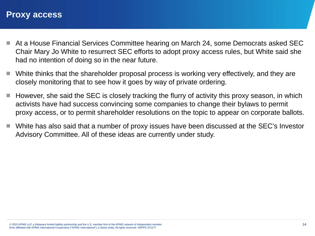 Financial services issues update Priya Dayananda - slide 14 of 19