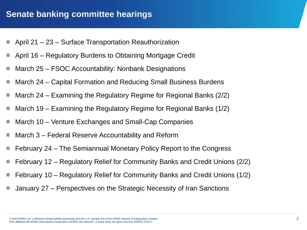 Financial services issues update Priya Dayananda - slide 2 of 19