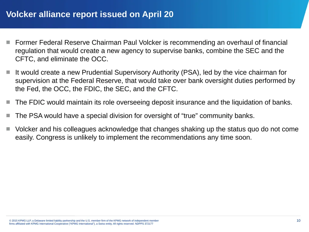 Financial services issues update Priya Dayananda - slide 10 of 19