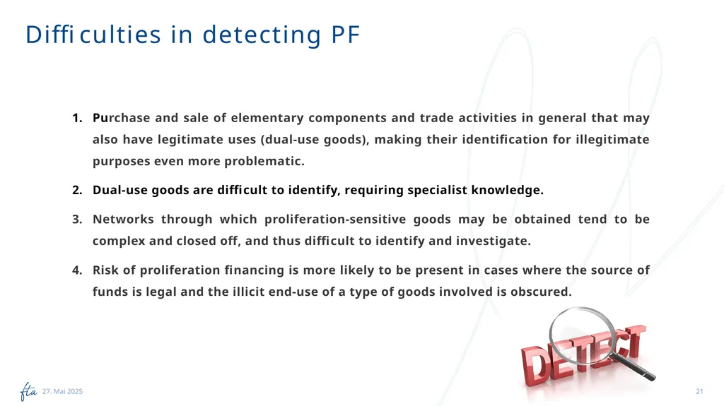 AML Tuesday’s Session #13 on: PF-TFS, Typologies, - slide 21 of 24