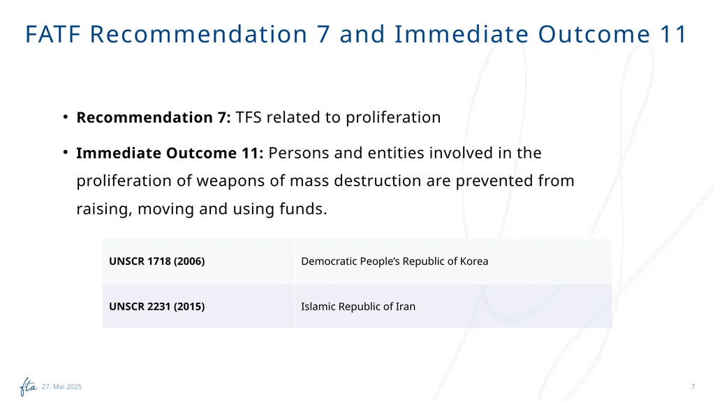 AML Tuesday’s Session #13 on: PF-TFS, Typologies, - slide 7 of 24