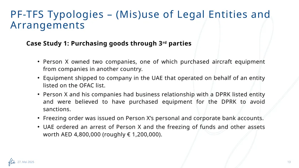 AML Tuesday’s Session #13 on: PF-TFS, Typologies, - slide 13 of 24
