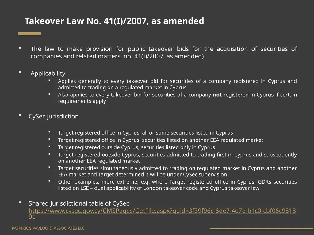 Cyprus Mergers & Acquisitions – What are your - slide 10 of 10