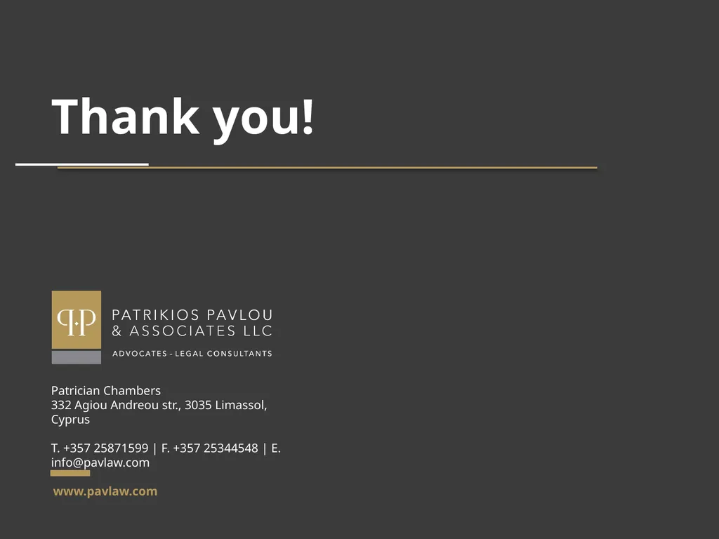 Cyprus Mergers & Acquisitions – What are your - slide 9 of 10