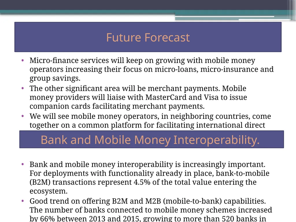 Integrating Mobile Banking and Mobile Money with - slide 4 of 10