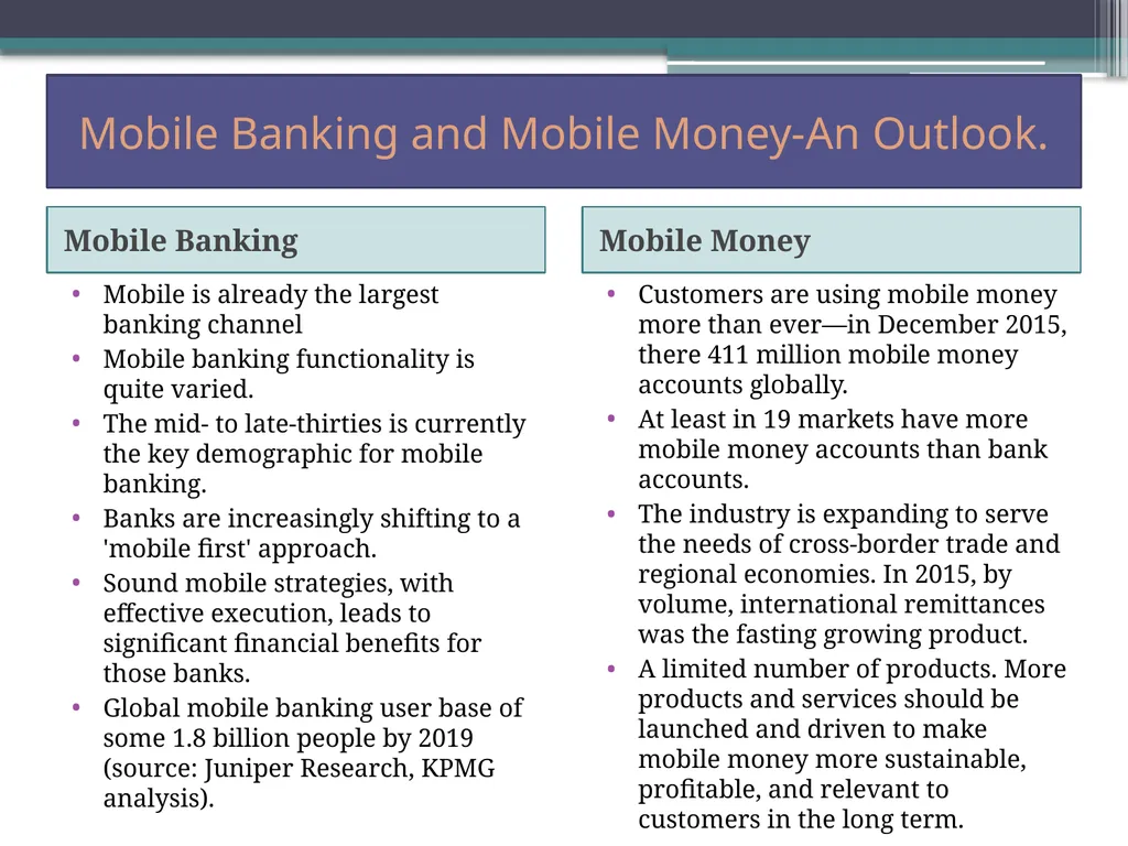 Integrating Mobile Banking and Mobile Money with - slide 3 of 10