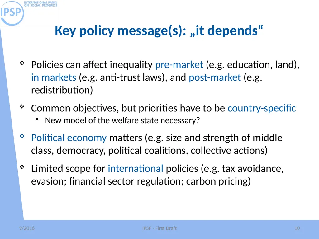 International Panel on Social Progress First draft - slide 10 of 52