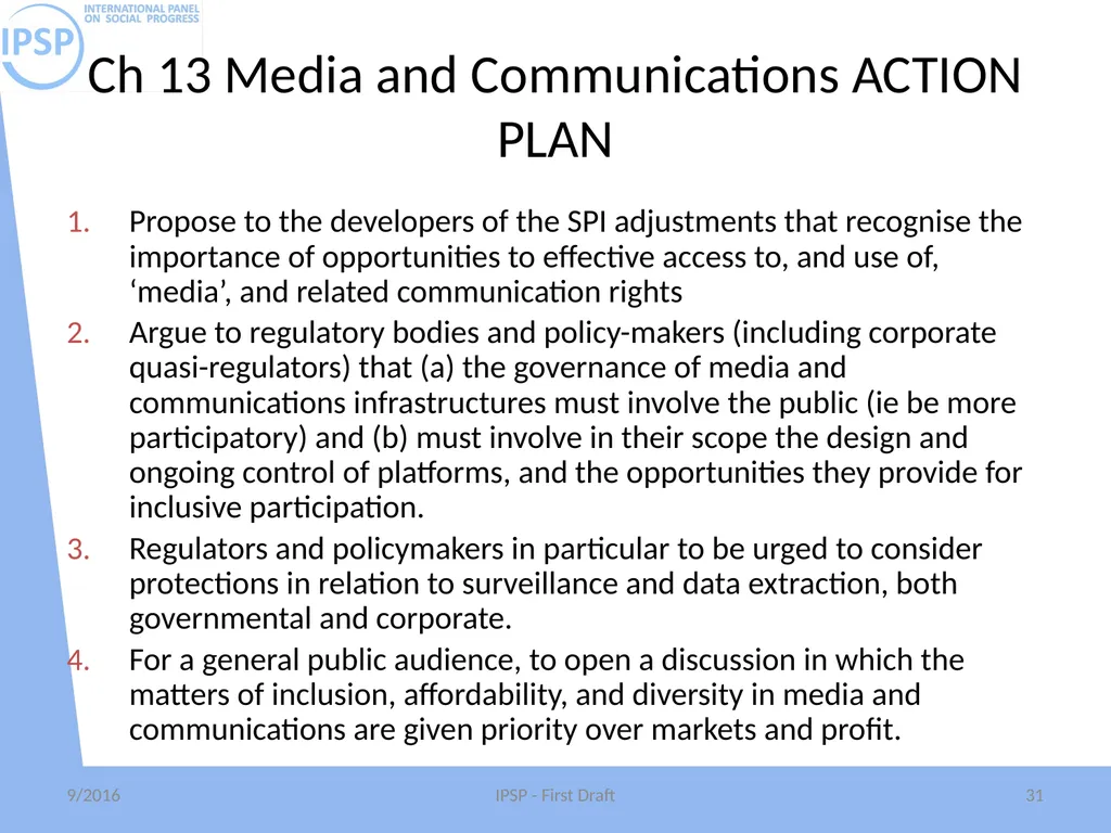 International Panel on Social Progress First draft - slide 31 of 52
