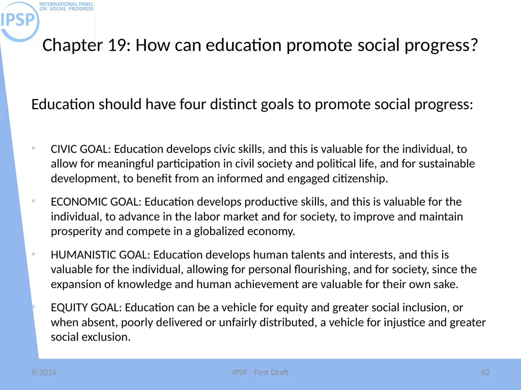 International Panel on Social Progress First draft - slide 42 of 52