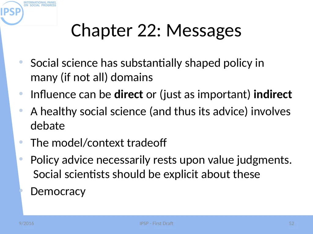 International Panel on Social Progress First draft - slide 52 of 52