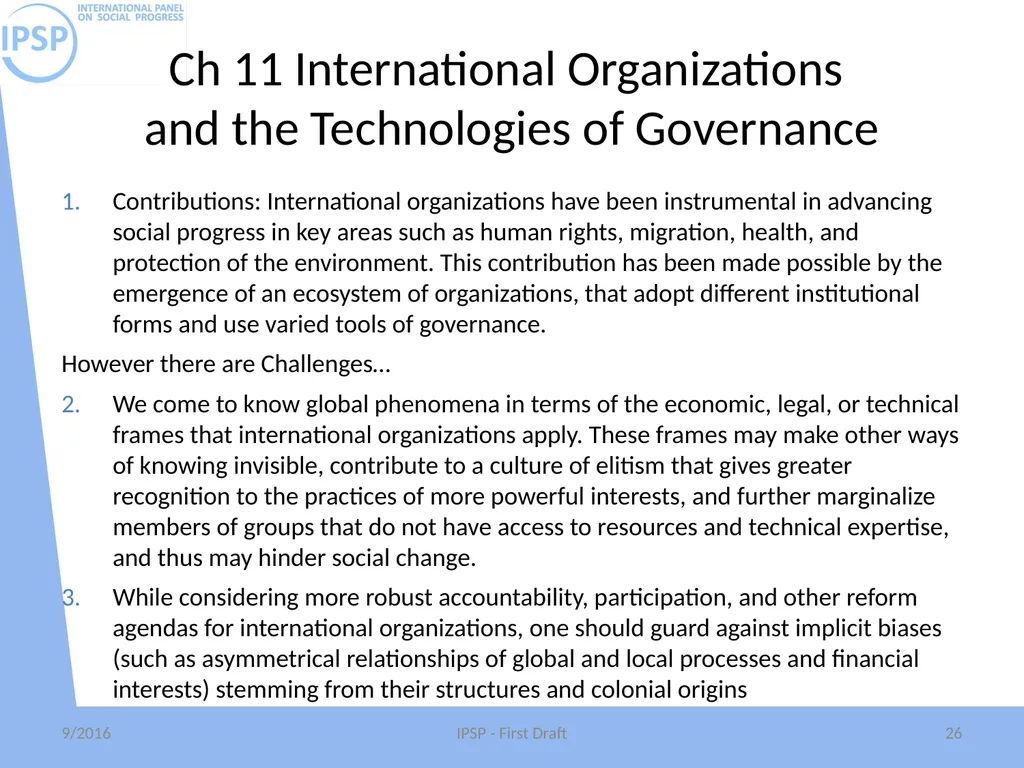 International Panel on Social Progress First draft - slide 26 of 52