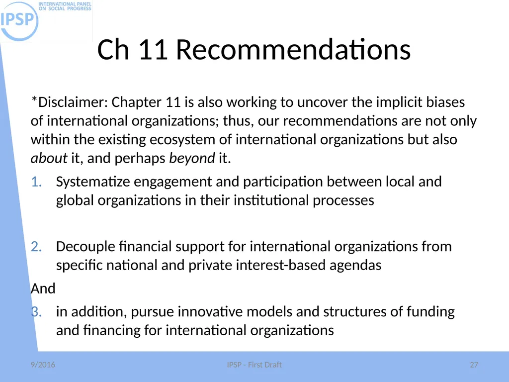 International Panel on Social Progress First draft - slide 27 of 52