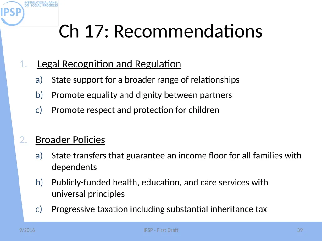 International Panel on Social Progress First draft - slide 39 of 52