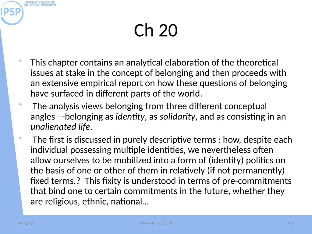 International Panel on Social Progress First draft - slide 44 of 52