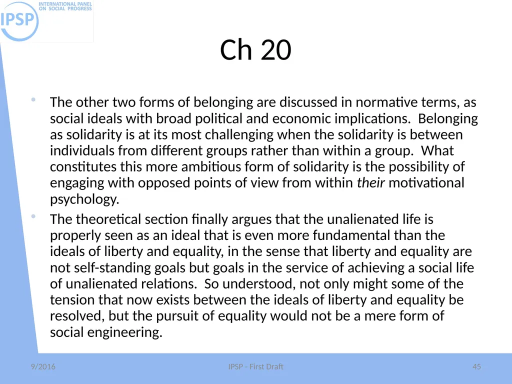 International Panel on Social Progress First draft - slide 45 of 52
