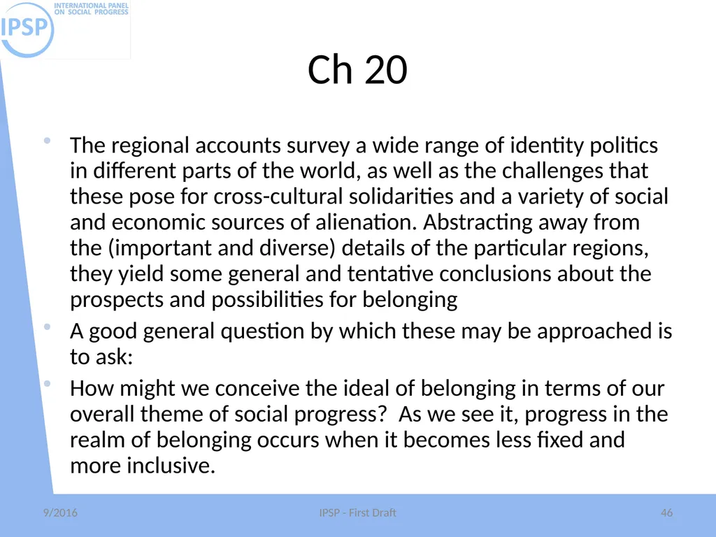 International Panel on Social Progress First draft - slide 46 of 52