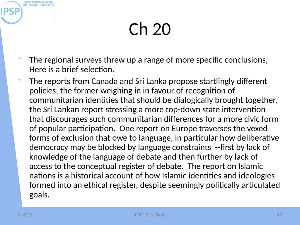 International Panel on Social Progress First draft - slide 48 of 52