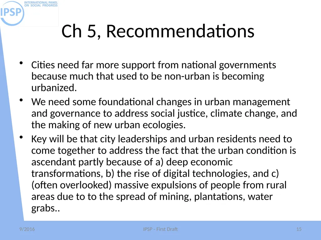 International Panel on Social Progress First draft - slide 15 of 52