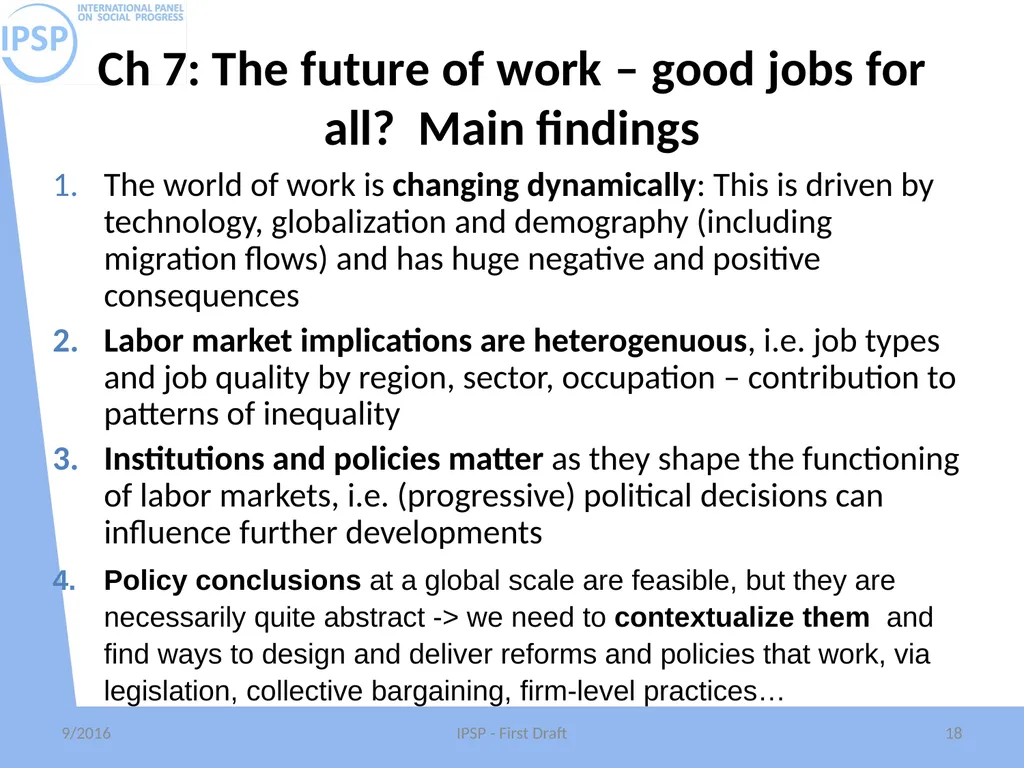 International Panel on Social Progress First draft - slide 18 of 52