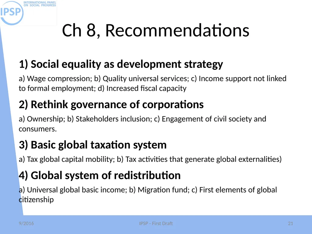 International Panel on Social Progress First draft - slide 21 of 52
