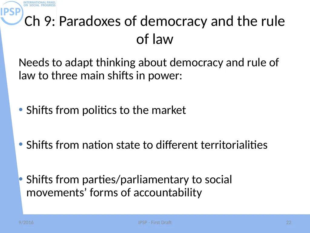 International Panel on Social Progress First draft - slide 22 of 52