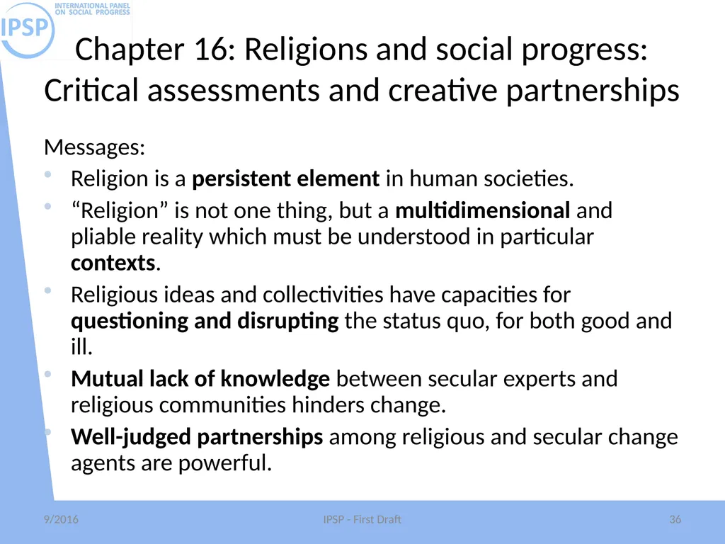 International Panel on Social Progress First draft - slide 36 of 52