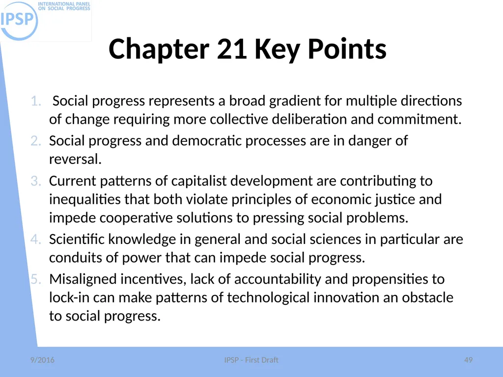 International Panel on Social Progress First draft - slide 49 of 52
