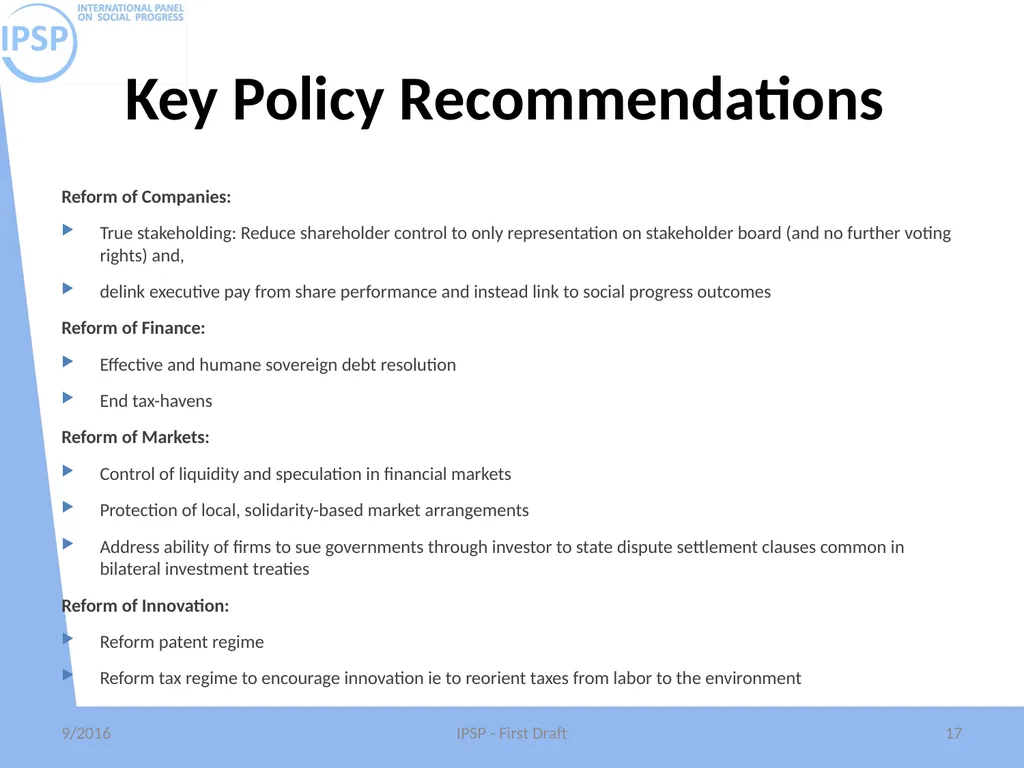International Panel on Social Progress First draft - slide 17 of 52