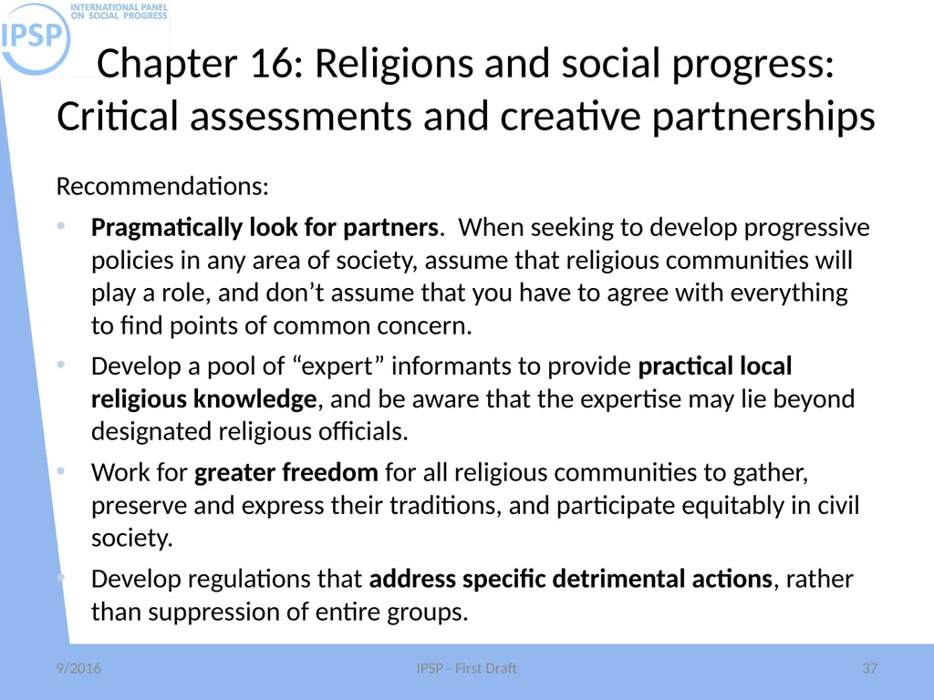 International Panel on Social Progress First draft - slide 37 of 52