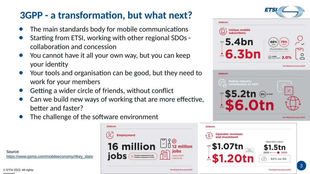 ETSI: Acting local, being global Cooperation is - slide 3 of 5