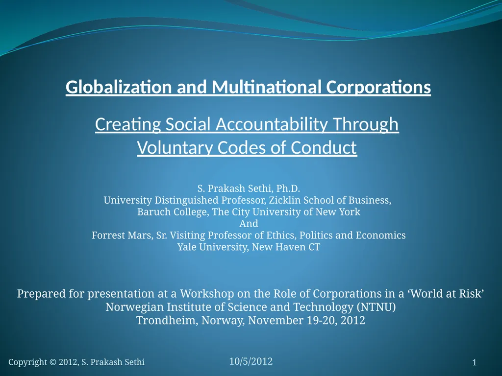 Globalization and Multinational Corporations - slide 1 of 34
