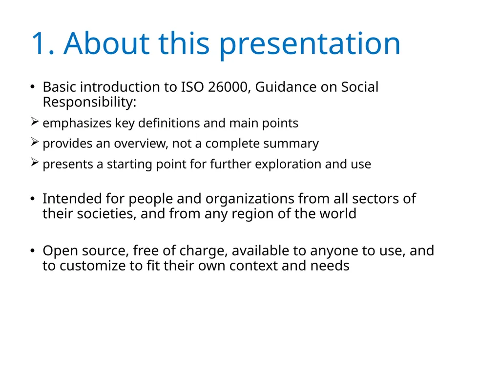ISO 26000 Basic training material Published by ISO - slide 3 of 59