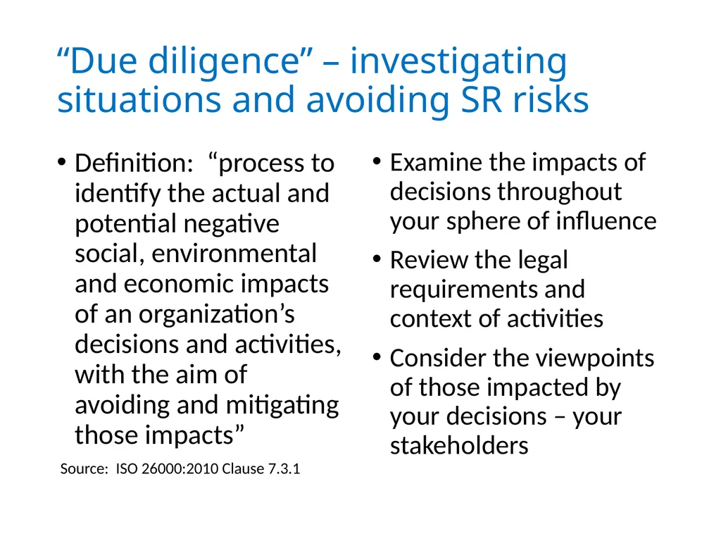 ISO 26000 Basic training material Published by ISO - slide 47 of 59