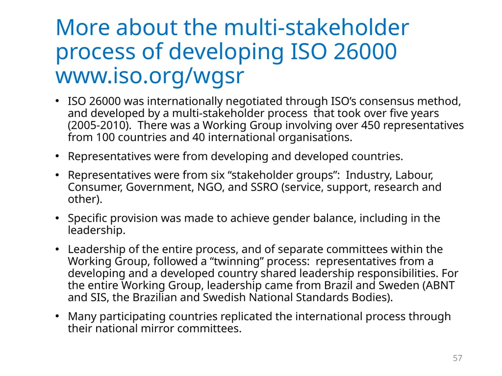 ISO 26000 Basic training material Published by ISO - slide 57 of 59