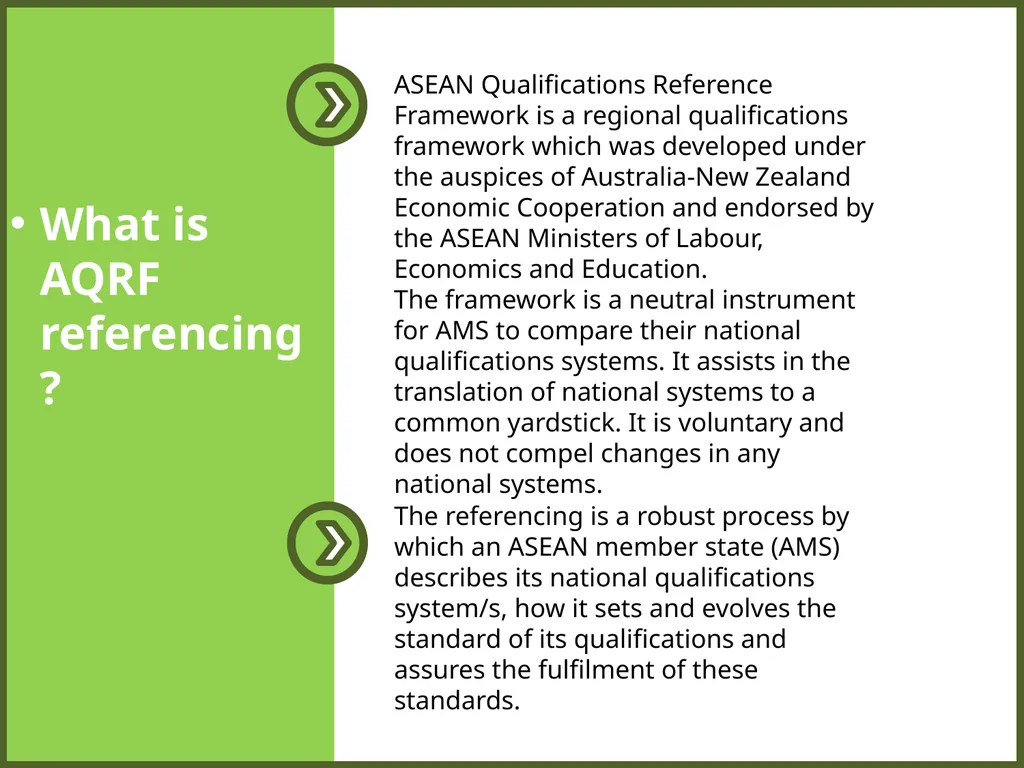 AQRF Referencing Report of Malaysia SECTION 1: A - slide 4 of 17