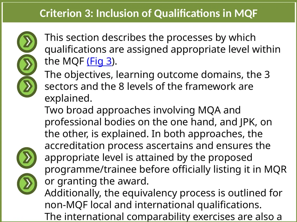 AQRF Referencing Report of Malaysia SECTION 1: A - slide 9 of 17