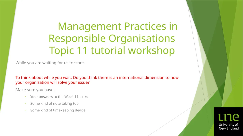 Management Practices in Responsible Organisations - slide 1 of 26