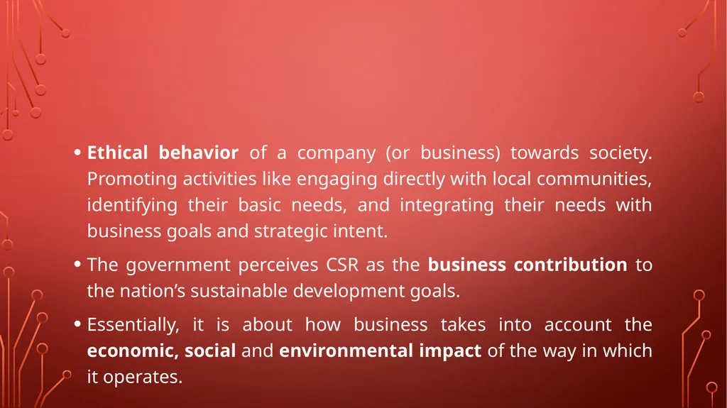CSR CSR “CSR is a concept which suggests that - slide 3 of 22