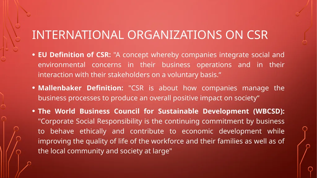 CSR CSR “CSR is a concept which suggests that - slide 4 of 22