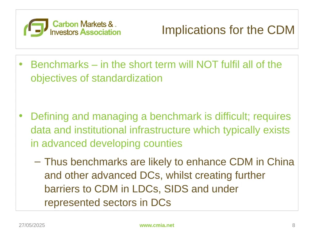 Standardized Baselines 7th CDM Joint Coordination - slide 8 of 17