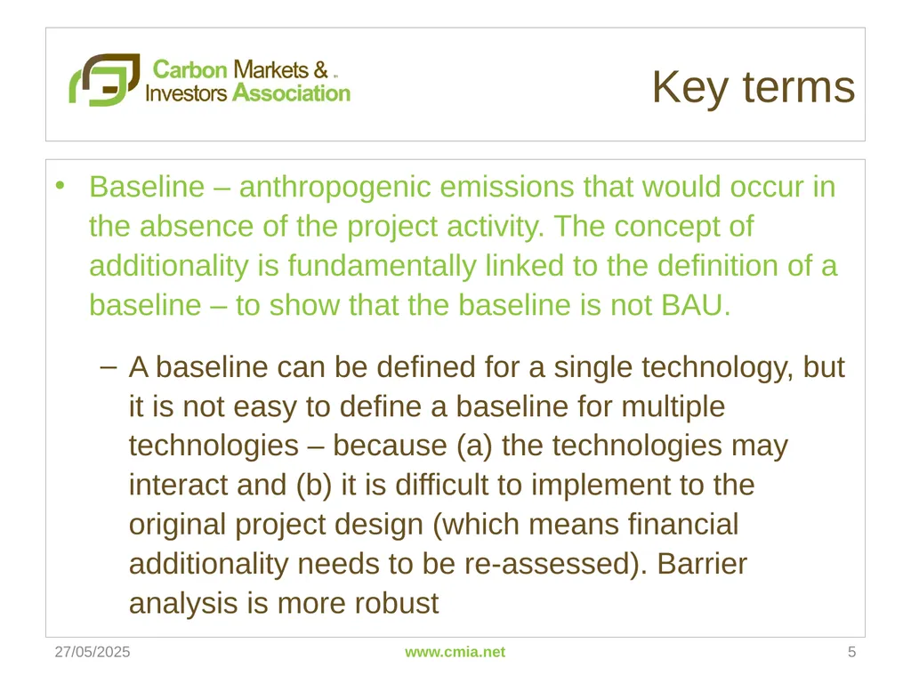 Standardized Baselines 7th CDM Joint Coordination - slide 5 of 17